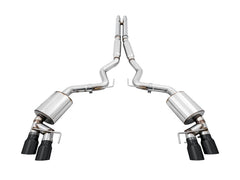 AWE Tuning 2018+ Ford Mustang GT (S550) Cat-Back Exhaust - Touring Edition (Quad Diamond Black Tips)