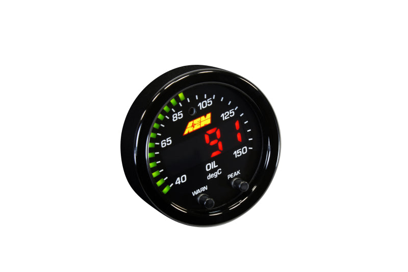 AEM X-Series Temperature 100-300F Gauge Kit (ONLY Black Bezel and Water Temp. Faceplate) (view 17)