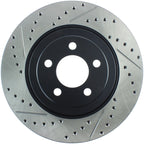 StopTech 05-09 Chrysler 300 (5.7L V8 exc SRT-8) Front Right Slotted & Drilled Rotor (view 2)