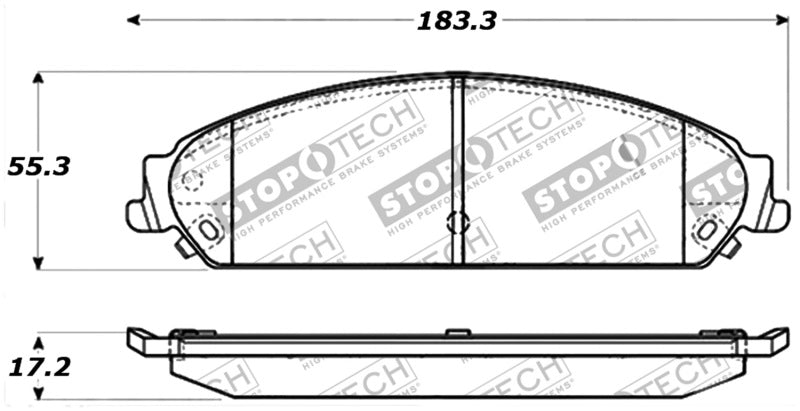 StopTech 06-10 Dodge Charger R/T Sport Performance Front Brake Pads Main image