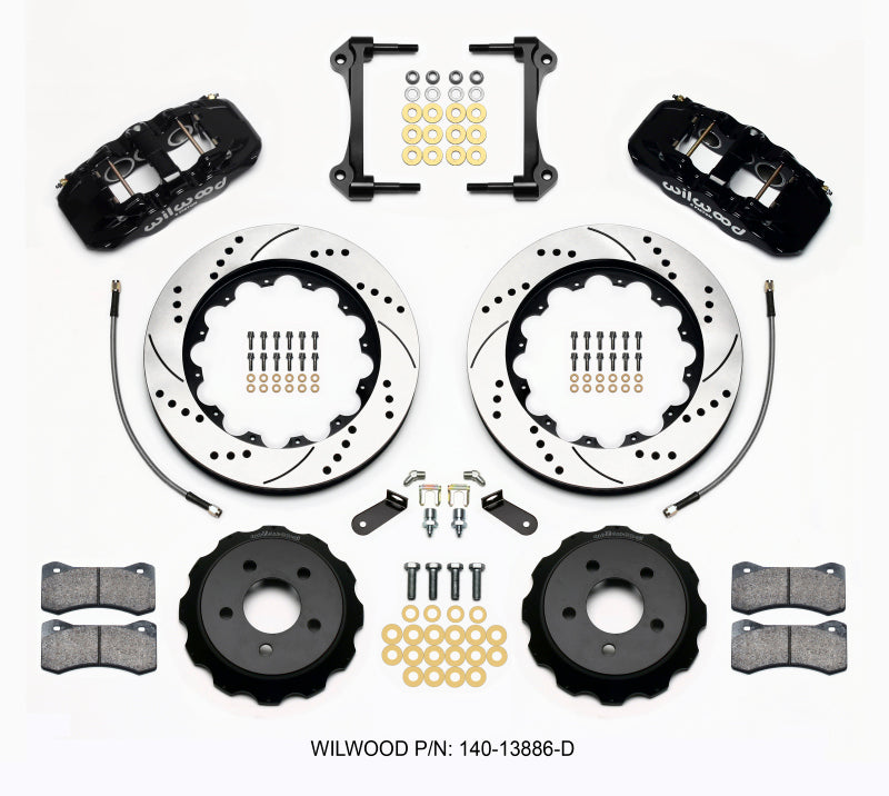 Wilwood AERO6 Front Hat Kit 14.00 Drilled 15-23 Mustang w/Lines Main image