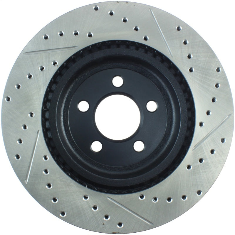 StopTech 05-09 Chrysler 300 (5.7L V8 exc SRT-8) Front Right Slotted & Drilled Rotor (view 9)