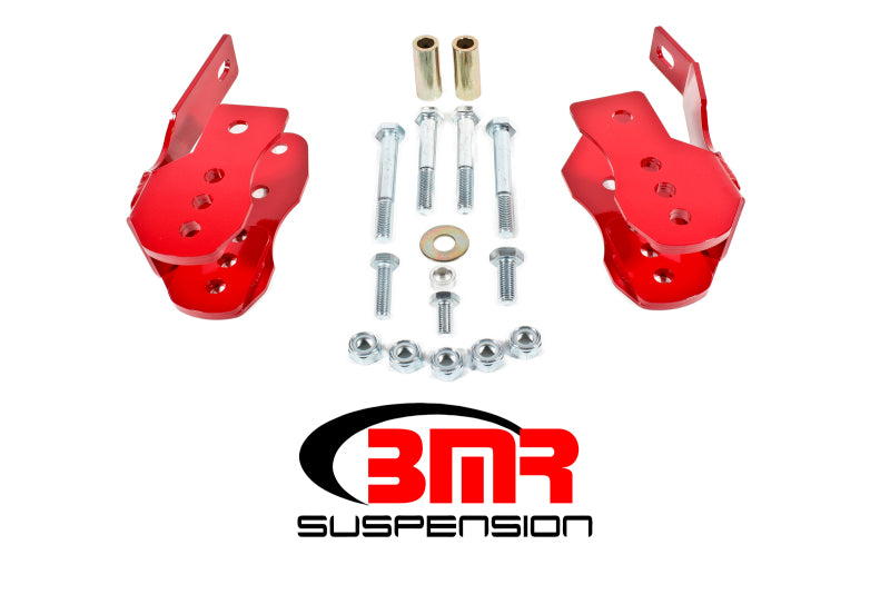 BMR 05-14 S197 Mustang Bolt-On Control Arm Relocation Brackets - Red Main image