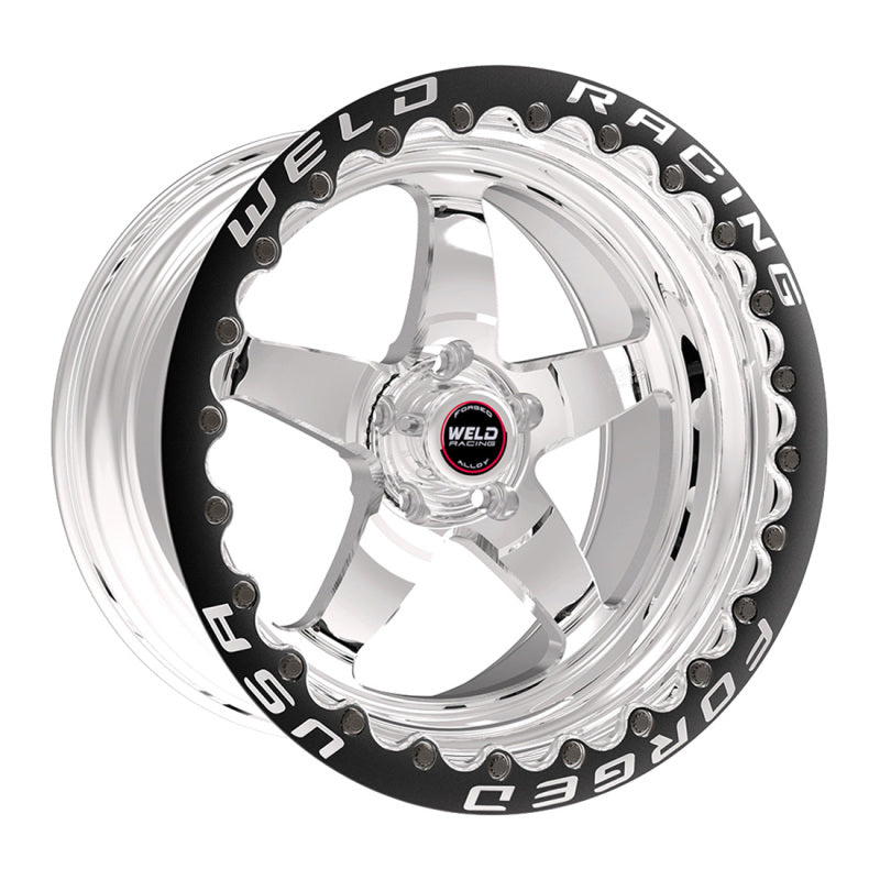 Weld S71 17x10 / 5x120mm BP / 7.2in. BS Polished Wheel (High Pad) - Black Single Beadlock MT Main image
