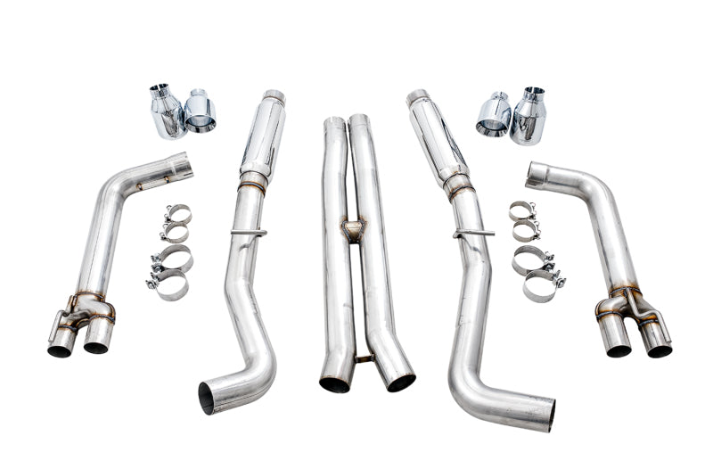 AWE Tuning 2015+ Dodge Challenger 6.4L/6.2L SC Track Edition Exhaust - Quad Chrome Silver Tips (view 6)