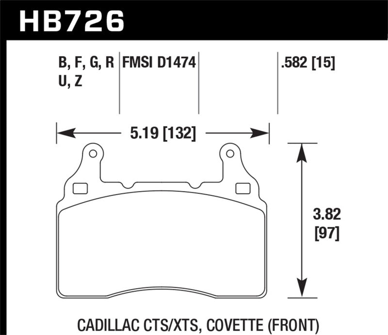 Hawk 10-17 Chevrolet Camaro HP+ Compound Front Brake Pads (view 3)