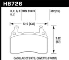 Hawk 2014 Chevrolet Corvette PC Front Brake Pads (view 3)