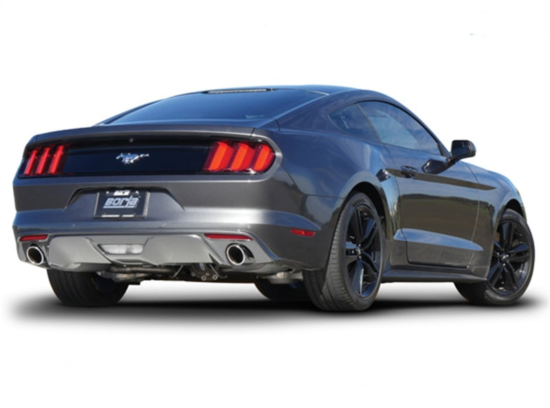 Borla ATAK Cat Back 15 Ford Mustang 3.7L V6 MT/AT 2.25in Pipe 4in Single Round Rolled Tips (view 4)