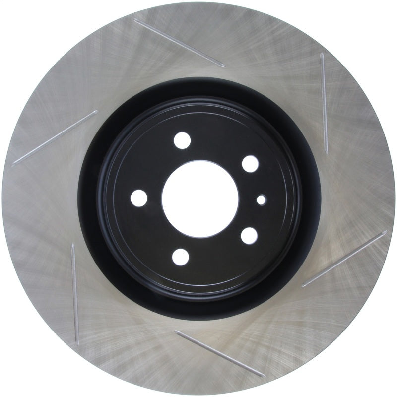 StopTech Premium High Carbon 13-14 Ford Mustang/Shelby GT500 Left Front Disc Slotted Brake Rotor Main image