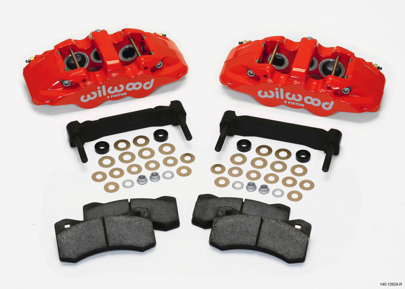 Wilwood AERO6 Front Caliper & Bracket Kit - Red 97-13 C5/C6 Corvette w/ OEM HD/Z51 Rotors Main image