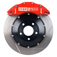 StopTech 05-10 Mustang GT S197 Front BBK w/ Red ST-60 Calipers Slotted 355x32mm Rotors/Pads/SS Lines