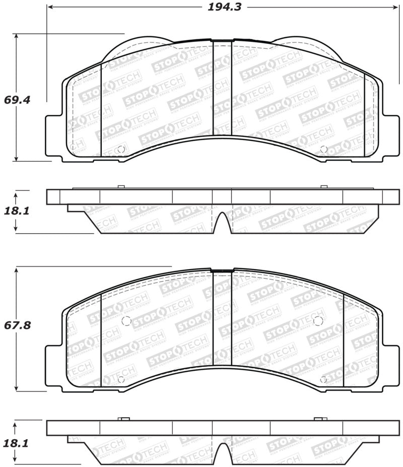 StopTech Performance 10-14 Ford F-150 Front Brake Pads (view 2)