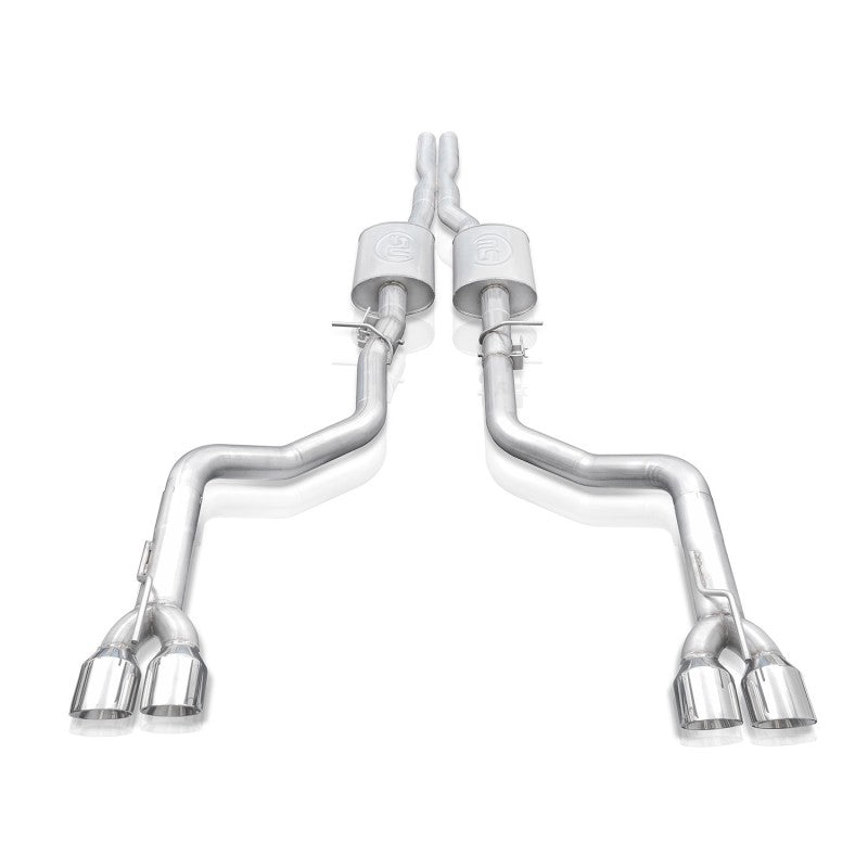 Stainless Works 15-19 Dodge Challenger 6.2L/6.4L Hemi 3in Redline Catback X-Pipe w/4in Quad Tips (view 3)
