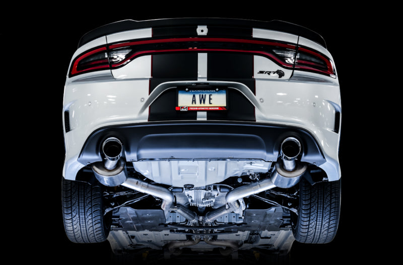 AWE Tuning 2015+ Dodge Charger 6.4L/6.2L SC Non-Resonated Touring Edition Exhaust - Silver Tips (view 3)