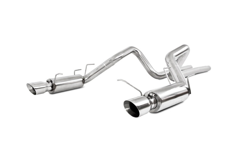 MBRP 11-14 Ford Mustang GT 5.0L Dual Split Rear Race Version T409 3in Cat Back Exhaust System (view 2)