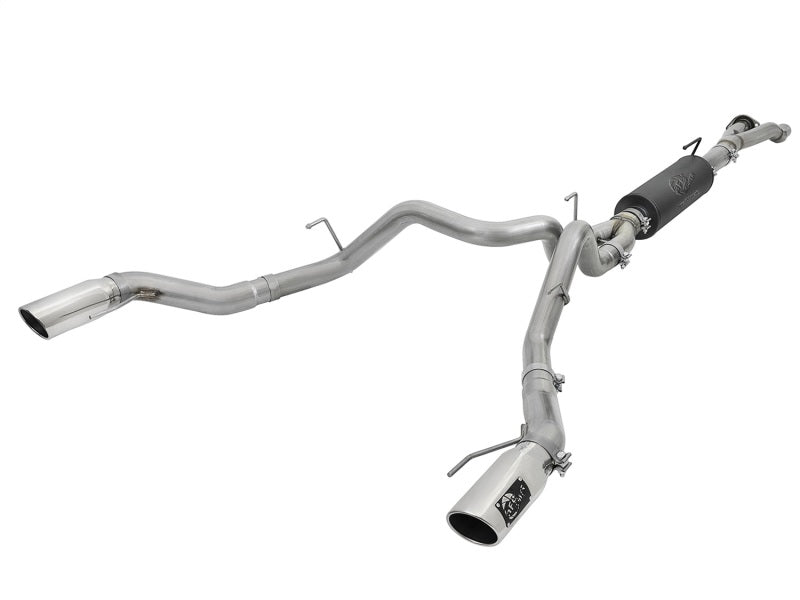 aFe MACHForce-XP 3in to 3-1/2in 304 SS Cat-Back Exhaust w/Polished Tips 17-18 Ford F-150 Raptor 3.5L Main image