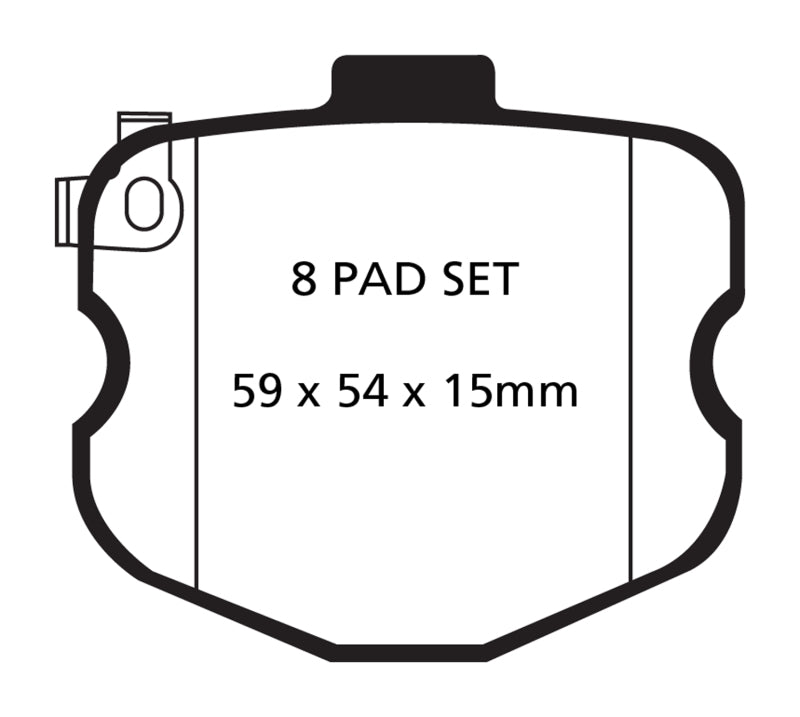 EBC 10-13 Chevrolet Corvette (C6) 6.2 Grand Sport Yellowstuff Rear Brake Pads (view 6)