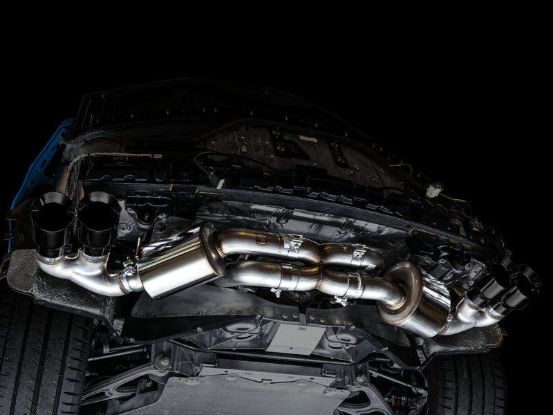 AWE Tuning 2020 Chevrolet Corvette (C8) Touring Edition Exhaust - Quad Diamond Black Tips (view 10)