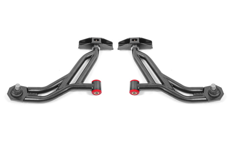 BMR 10-14 Ford Mustang Non-Adj. Lower A-Arms Delrin/Rod w/ 19mm Tall Ball Joint - Black Hammertone (view 2)