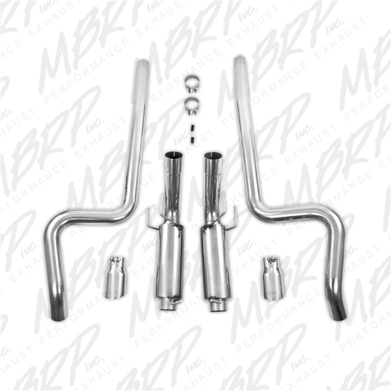 MBRP 11-12 Ford Shelby GT 500 T304 3in Cat Back Dual Split Rear Race Version 4.5in Tips (view 4)
