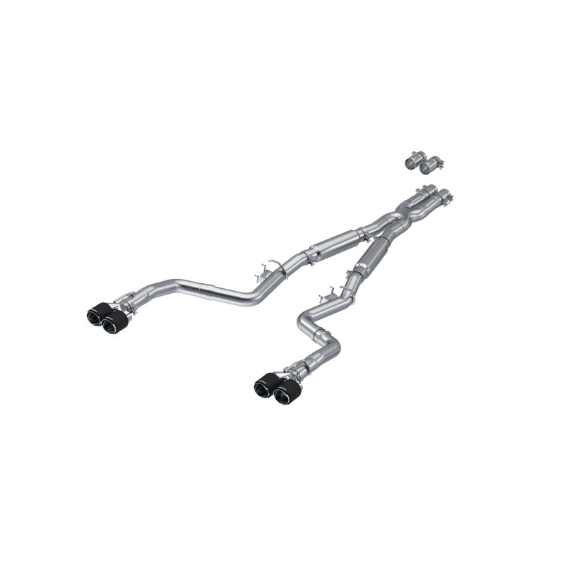 MBRP 17-Up Dodge Challenger 5.7L/6.2L/6.4L Carbon Fiber Quad Tip T304 Catback Exhaust (view 2)