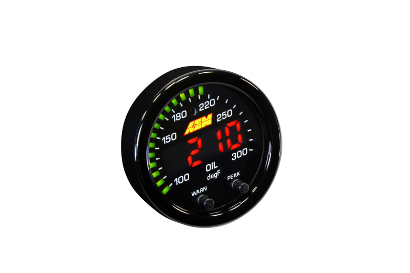 AEM X-Series Temperature 100-300F Gauge Kit (ONLY Black Bezel and Water Temp. Faceplate) (view 22)