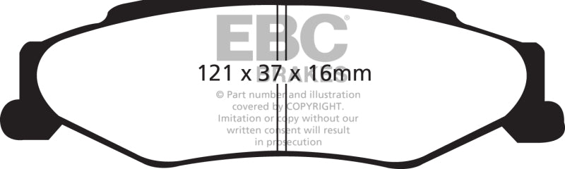 EBC 03-04 Cadillac XLR 4.6 Ultimax2 Rear Brake Pads (view 5)