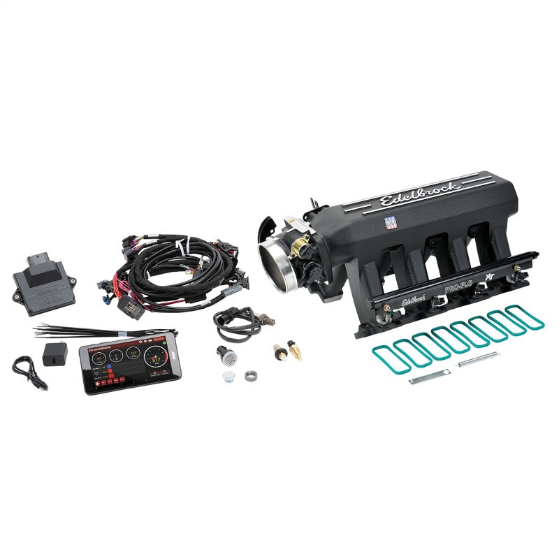 Edelbrock Pro Flo 4 XT EFI System Seq Port LS Gen III/IV Cathedral Port 550 HP Max 35lb/hr Black (view 2)