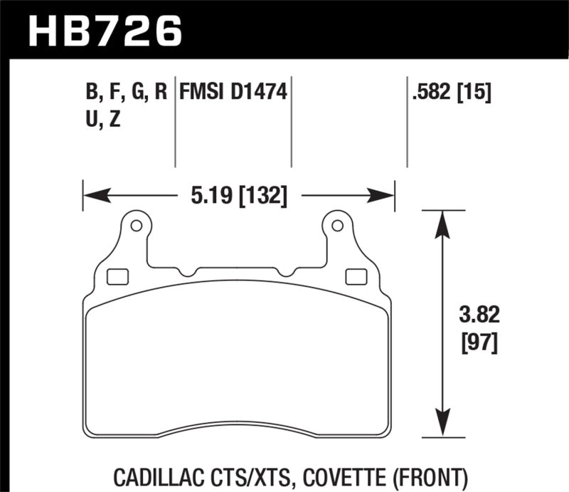 Hawk 10-17 Chevrolet Camaro HP+ Compound Front Brake Pads (view 4)