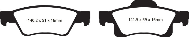 EBC 11+ Dodge Durango 3.6 Yellowstuff Rear Brake Pads (view 7)