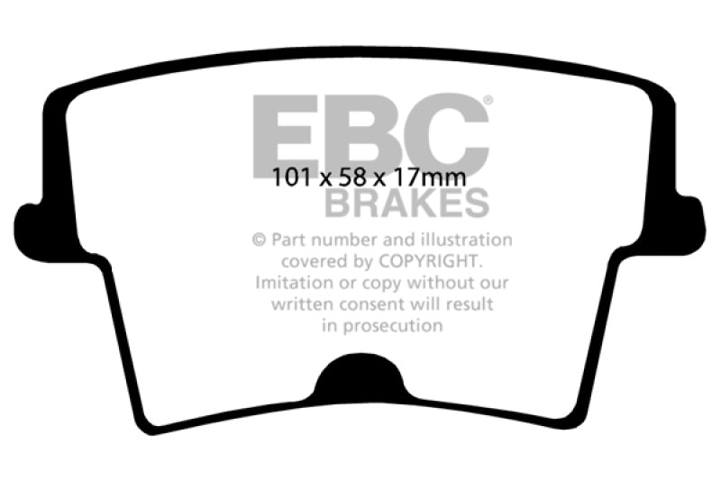 EBC 05-09 Chrysler 300 2.7 Redstuff Rear Brake Pads (view 6)