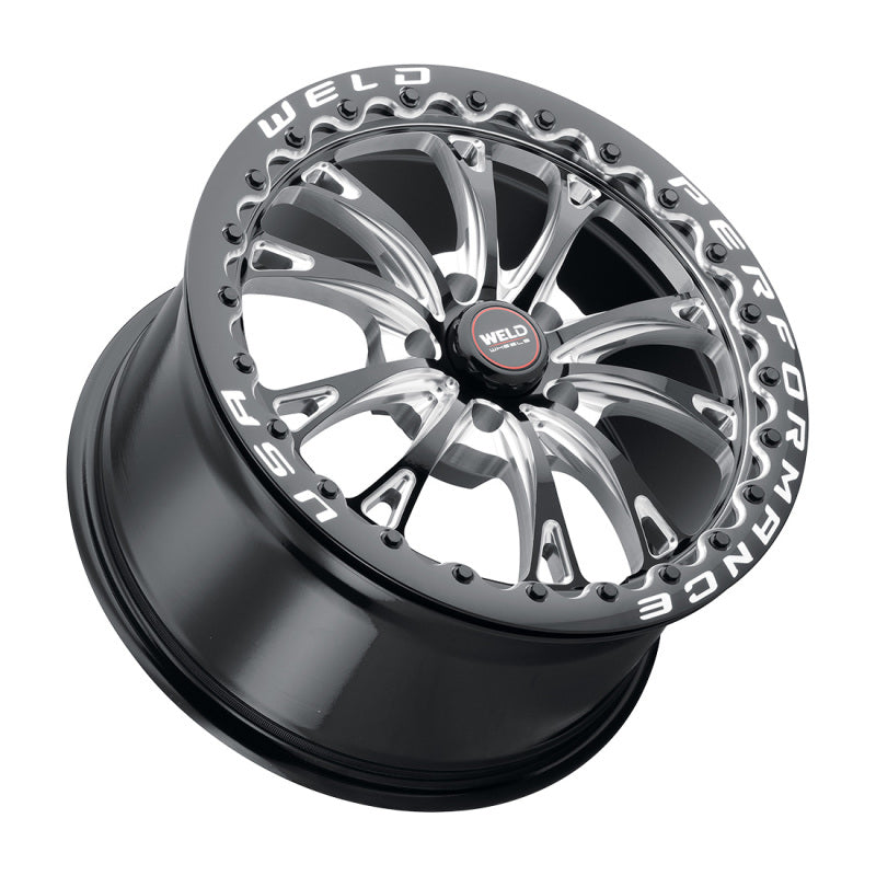 Weld S908 18X10 Belmont Drag Beadlock 5X115 ET30 BS6.70 Gloss Black MIL Dia 78.1 (view 3)
