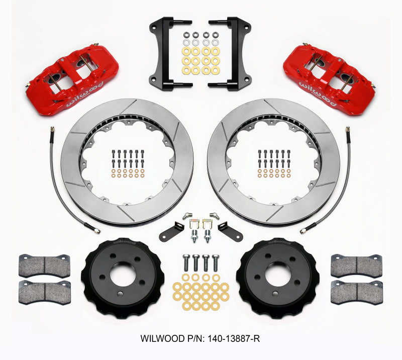 Wilwood AERO6 Front Hat Kit 15.00 Red 15-23 Mustang w/Lines Main image
